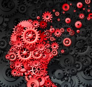 Head with Gears for brains.